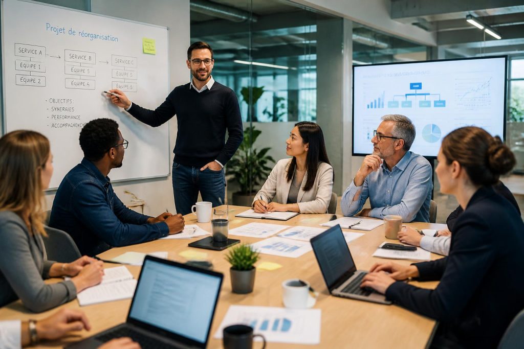 découvrez pourquoi l'accompagnement est essentiel lors de la fusion de services, de la réorganisation et de l'arrivée d'un nouveau manager pour assurer une transition réussie et renforcer la cohésion d'équipe.